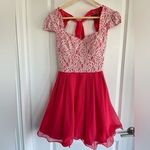 Chi Chi London Cap Sleeve Tie Back Dress